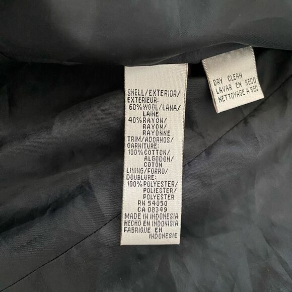 Evan Picone wool Blend women 12 three button blazer jacket w/velour collar - Picture 9 of 11